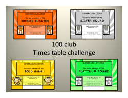 100 club Times table challenge