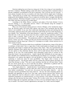 Decision-making has never been my strong suit. In fact, for as long