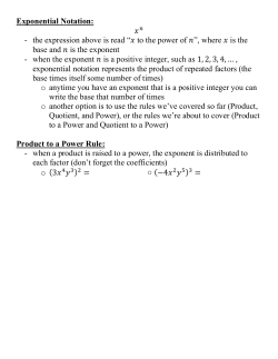 Product to a Power and Quotient to a Power Rules for Exponents