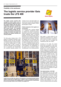 The logistic service provider Geis trusts the LFS 400