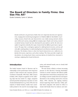 The Board of Directors in Family Firms: One Size