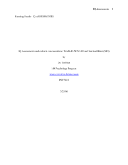 IQ Assessments and Cultural Considerations