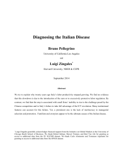 Diagnosing the Italian Disease - The University of Chicago Booth