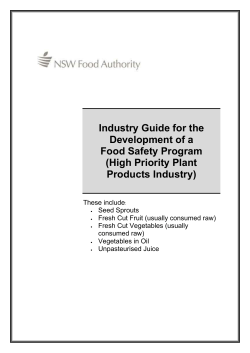 Industry Guide for the Development of a Food Safety Program