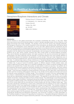 Geosphere-Biosphere Interactions and Climate