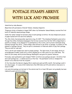 POSTAGE STAMPS ARRIVE WITH LICK AND PROMISE