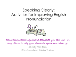 Speaking Clearly: Activities for Improving English