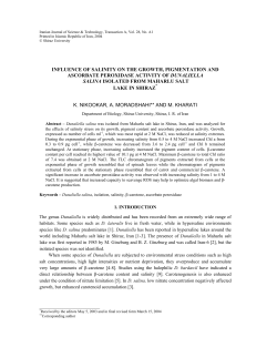INFLUENCE OF SALINITY ON THE GROWTH, PIGMENTATION