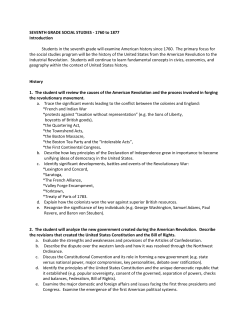 SEVENTH GRADE SOCIAL STUDIES - 1760 to 1877 Introduction