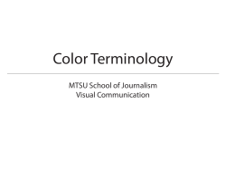 Color Terminology - MTSU School of Journalism