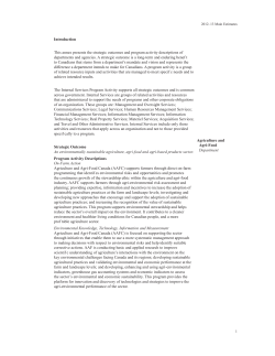 Introduction This annex presents the strategic outcomes and