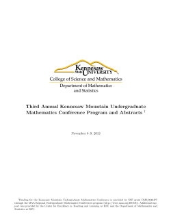Third Annual Kennesaw Mountain Undergraduate Mathematics