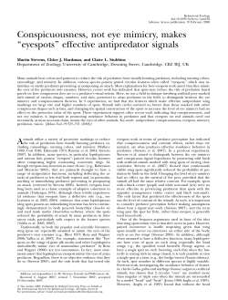 Conspicuousness, not eye mimicry, makes