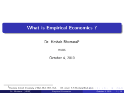 What is Empirical Economics