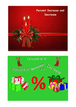 Percent Increase and Decrease