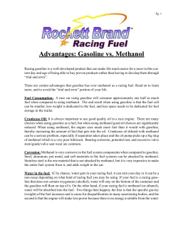Advantages: Gasoline vs. Methanol