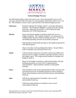 Federal Budget Timeline