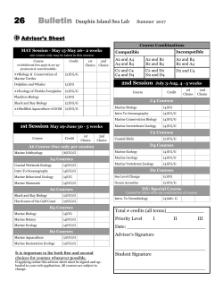 Advisor`s Form - Dauphin Island Sea Lab