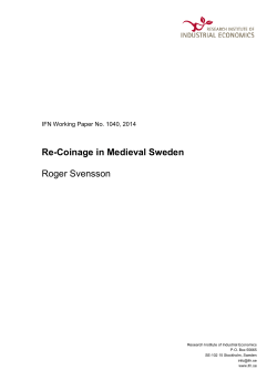 Coinage Policies in Medieval Sweden