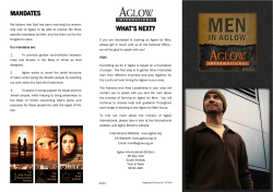 MANDATES WHAT`S NEXT? - Aglow International (Britain)