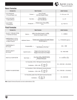 FLUID POWER FORMULAS