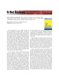 Lynne Guitar on Where Cultures Meet: Frontiers in Latin - H-Net