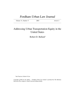 Addressing Urban Transportation Equity in the United