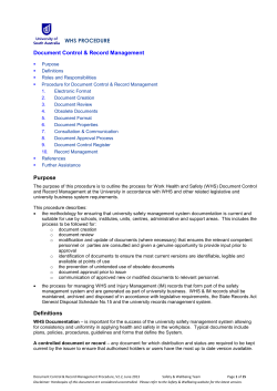 Document Control and Record Management