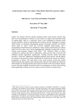 Social security under New Labour