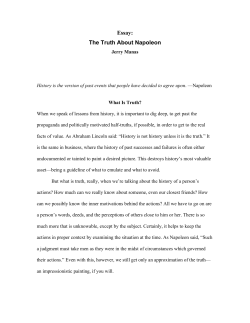 Essay: The Truth About Napoleon