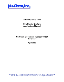 THERMO-LAG 3000 Fire Barrier System Application Manual Nu