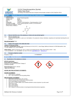 2,3,5,6-Tetrachloropyridine (Symtet) Safety Data Sheet Jubilant Life