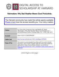 Rainmakers: Why Bad Weather Means Good Productivity The