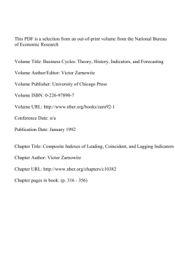 Composite Indexes of Leading, Coincident, and Lagging Indicators
