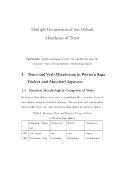 Multiple Occurrences of the Default Morpheme of Tense