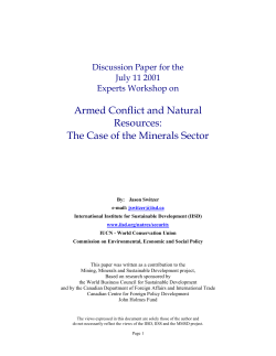 Armed Conflict and Natural Resources: The Case of the Minerals