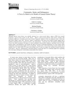 Community, Strain, and Delinquency