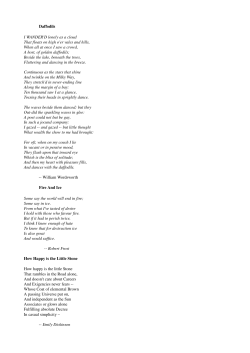 Daffodils I WANDER`D lonely as a cloud That floats on