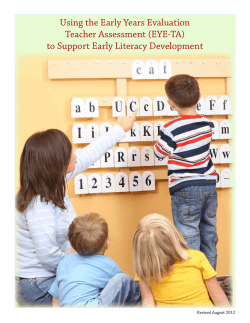 Using the EYE-TA to Support Early Literacy Development