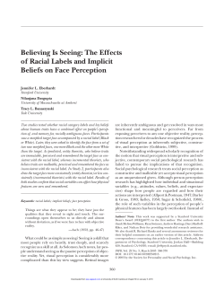Believing Is Seeing: The Effects of Racial Labels - UNC