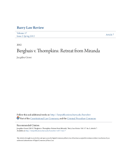 Berghuis v. Thompkins: Retreat from Miranda