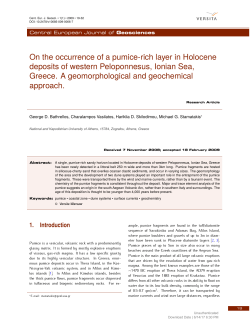 On the occurrence of a pumice-rich layer in Holocene deposits of