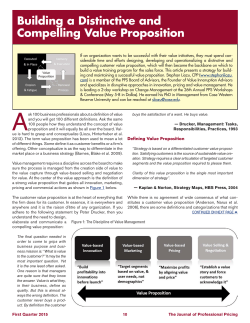 Building a Distinctive and Compelling Value