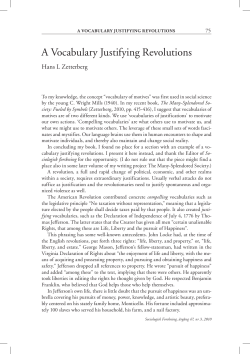 A Vocabulary Justifying Revolutions