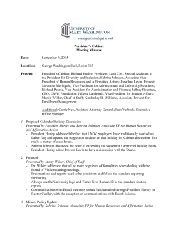September 2, 2015 - University of Mary Washington