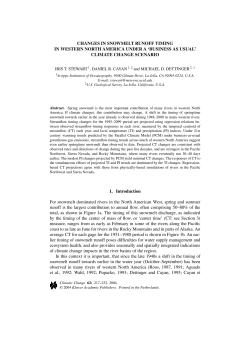 Changes in snowmelt runoff timing in western North America under a