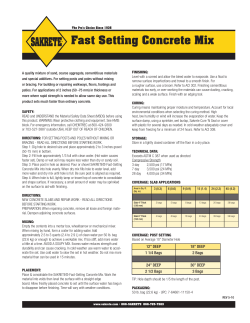 Fast Setting Concrete Mix