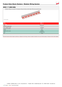 Product Data Sheet: Busbars / Modular Wiring System MVS 1 7 (900