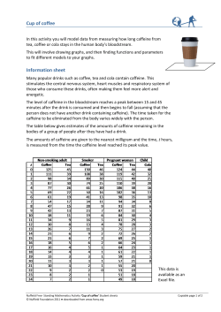 Cup of coffee Information sheet