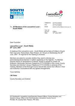 PO Box 78, County Hall, Preston, PR1 8XJ To: All Members of the